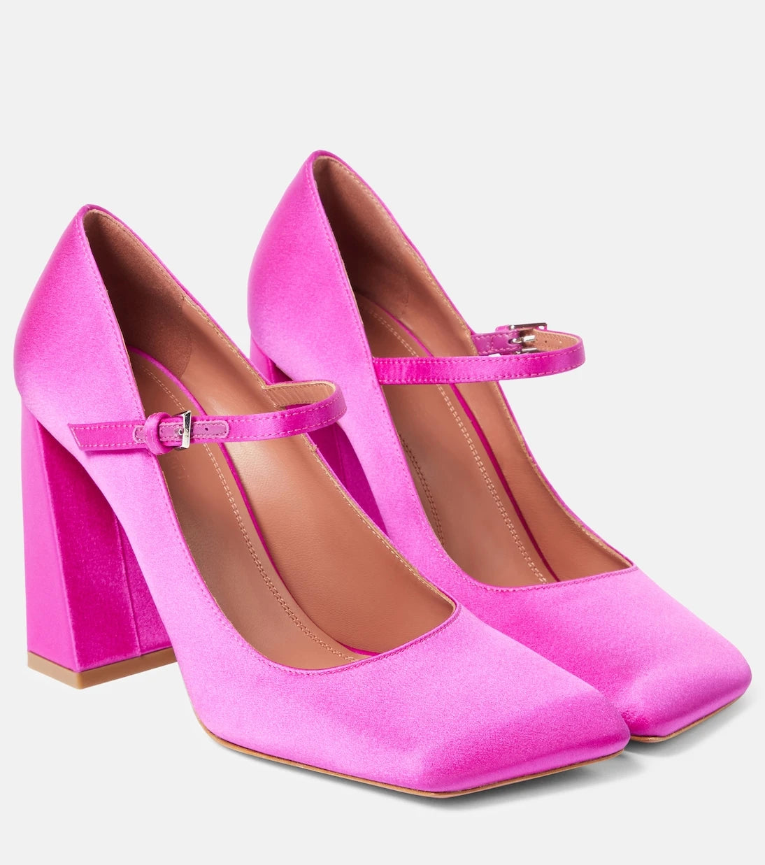 Amina Muaddi - Charlotte 95 satin Mary Jane pumps