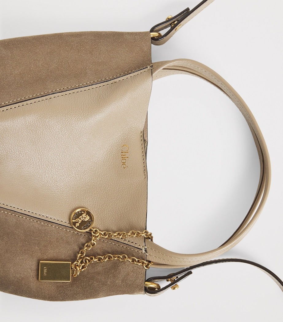 Chloé Small Leather-Suede Spin Tote Bag