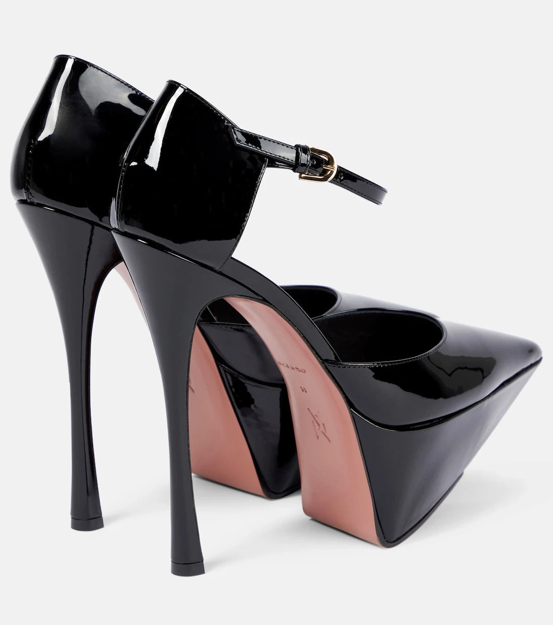Amina Muaddi - Angelica patent leather platform pumps