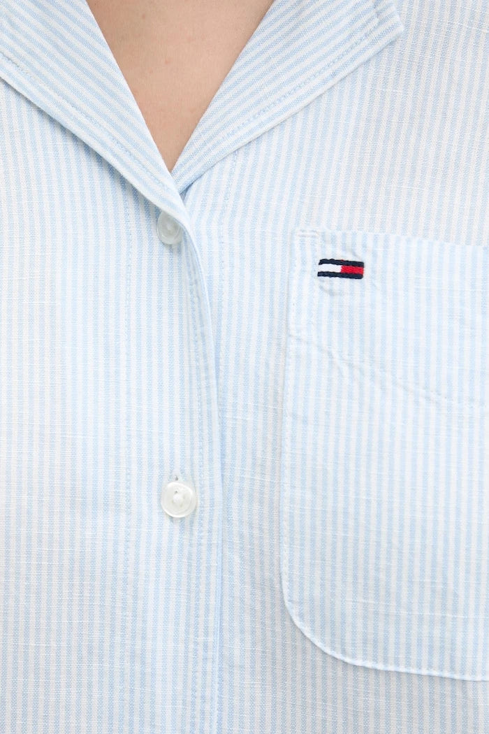 Tommy Jeans kadın keten gömlek