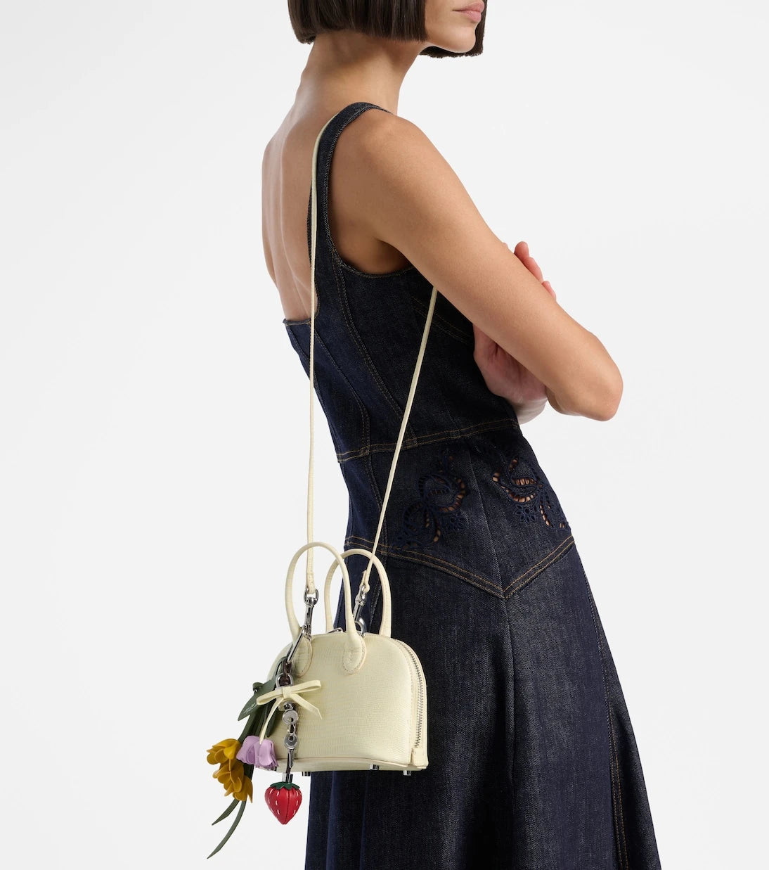 Self-Portrait - Lizard Small leather top-handle bag
