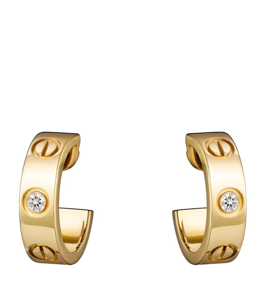 Cartier Yellow Gold and Diamond LOVE Hoop Earrings
