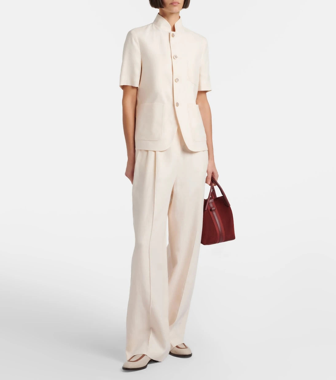 Loro Piana - Lodger linen and wool wide-leg pants