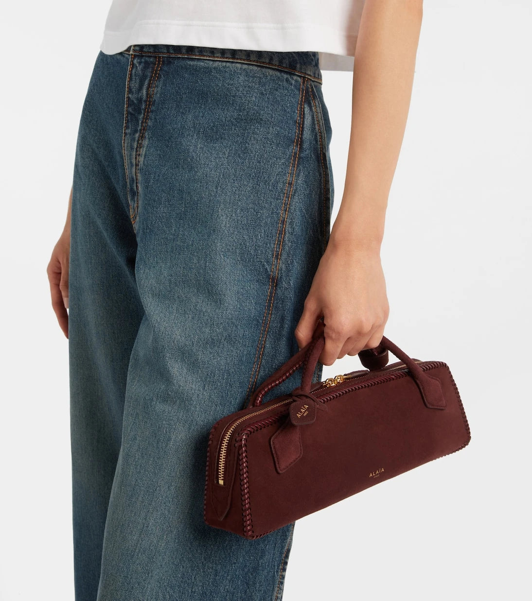 Alaïa - Le Teckel Small suede clutch