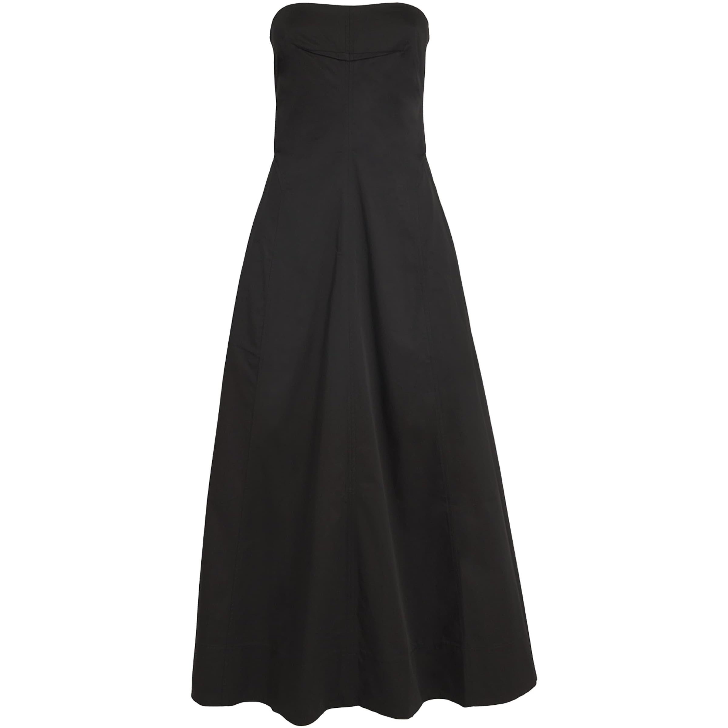 St. Agni Black Organic Cotton-Blend Strapless Maxi Dress