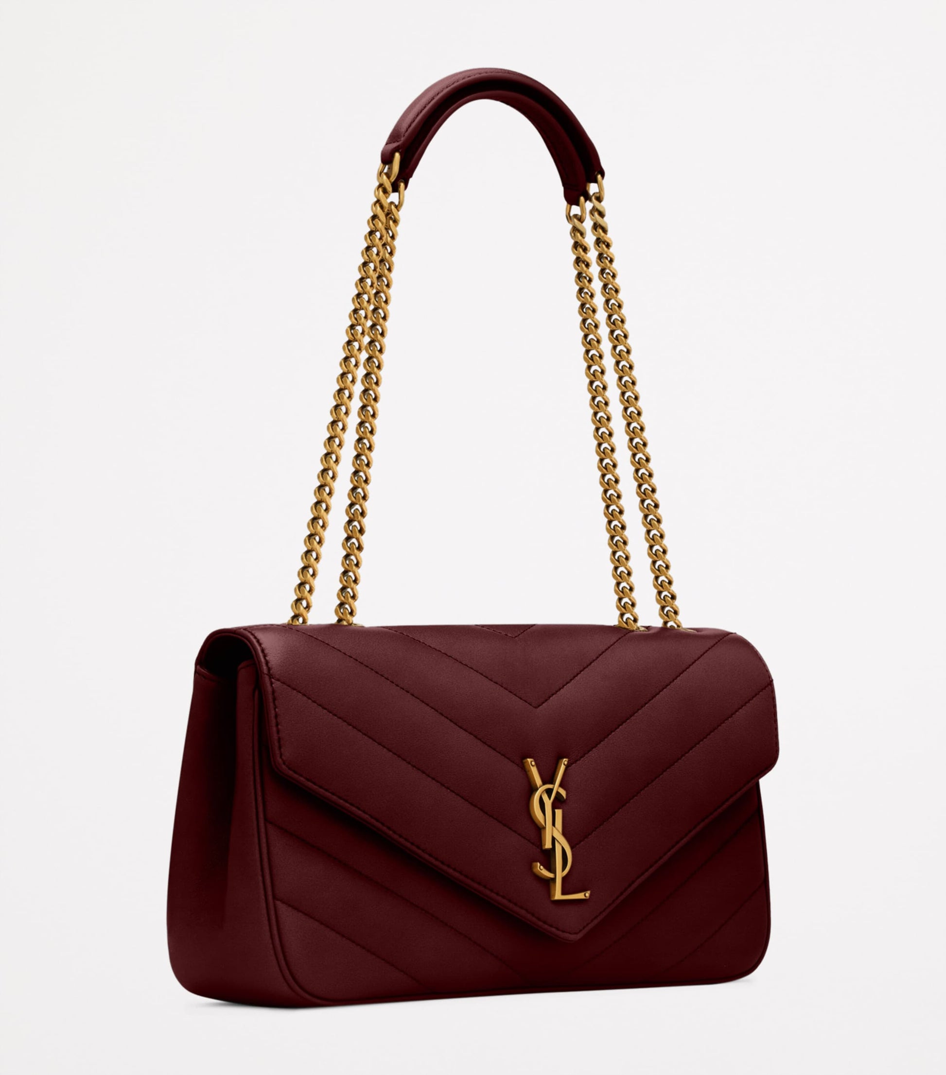 Saint Laurent Burgundy Medium Loulou Shoulder Bag