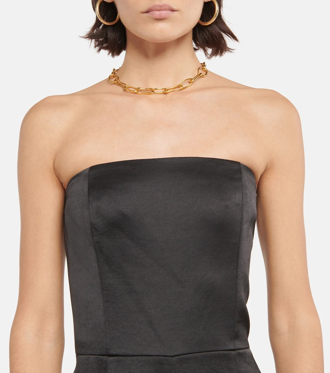 Vince - Wide-leg bandeau satin jumpsuit