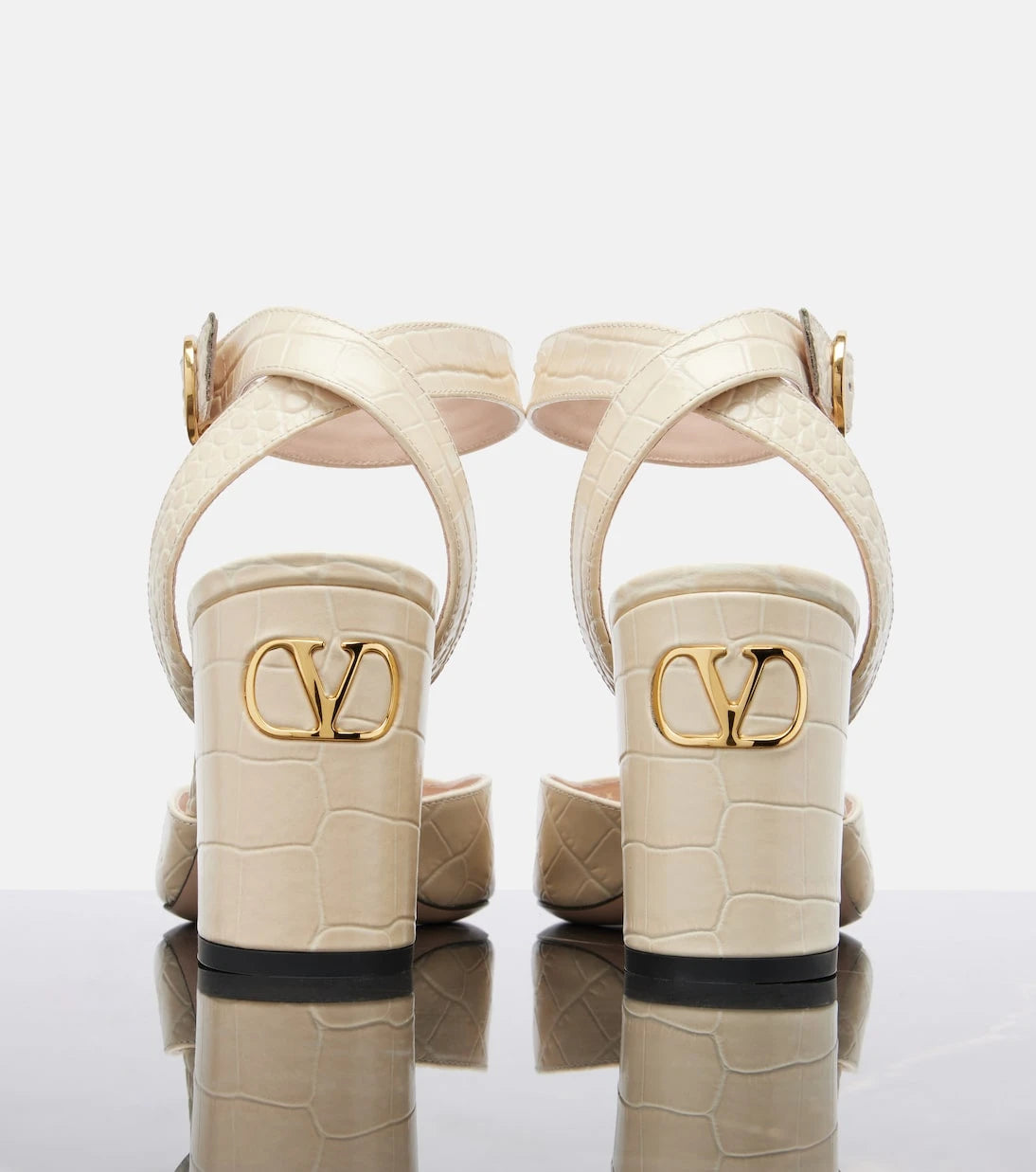 Valentino Garavani - Fawcette croc-effect leather sandals