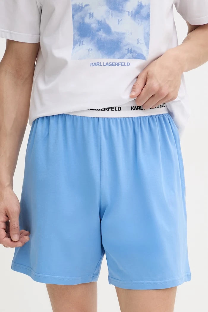 Karl Lagerfeld pamuk ve elastanlı erkek iki parçalı pijama