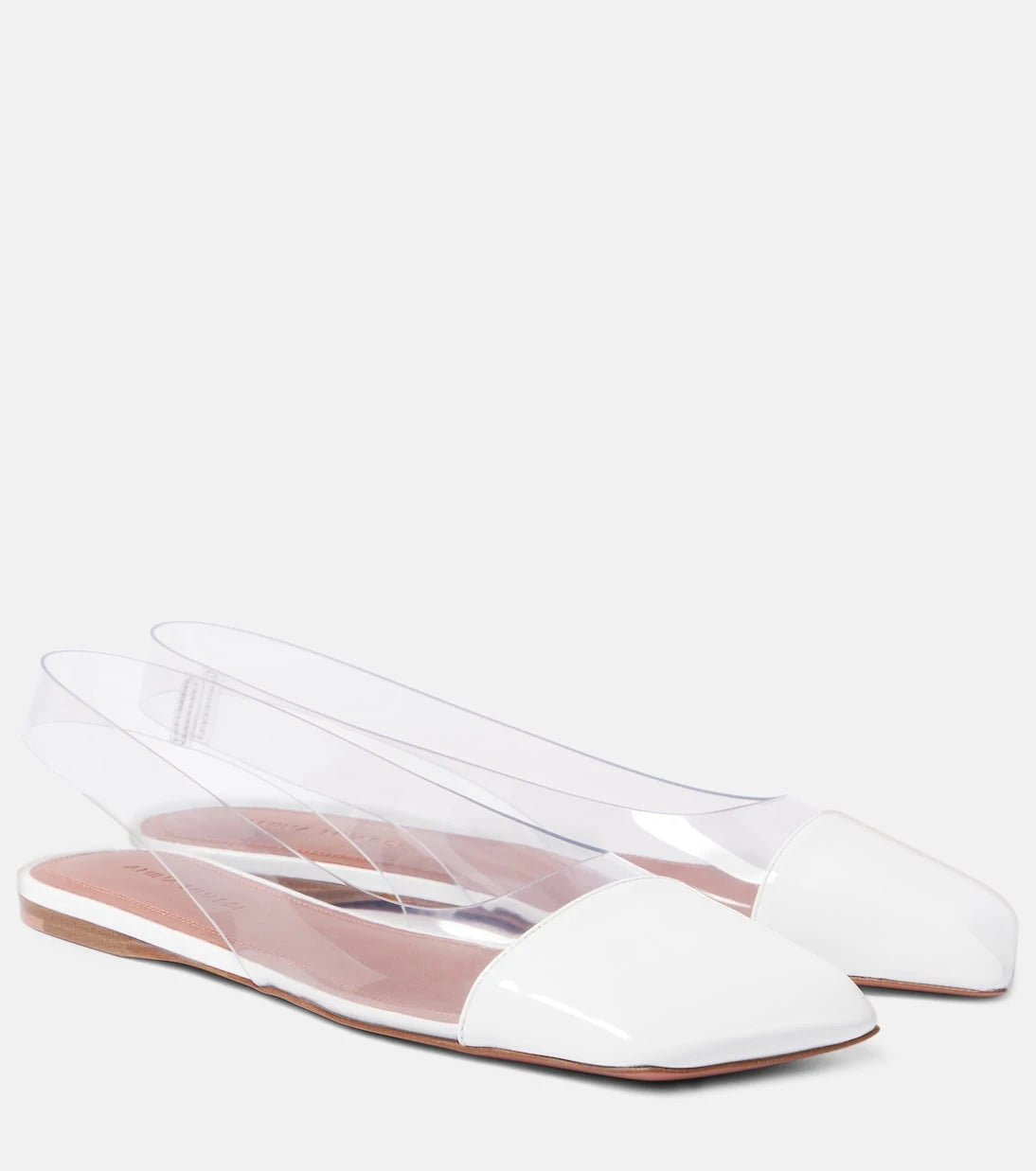 Amina Muaddi - Ane Glass PVC slingback flats