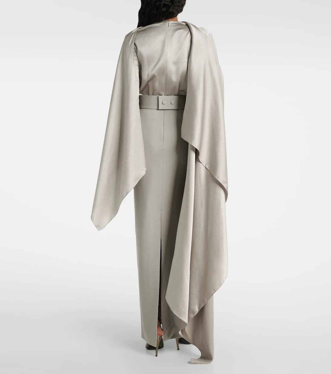 Solace London - Rosalia draped satin-trimmed gown