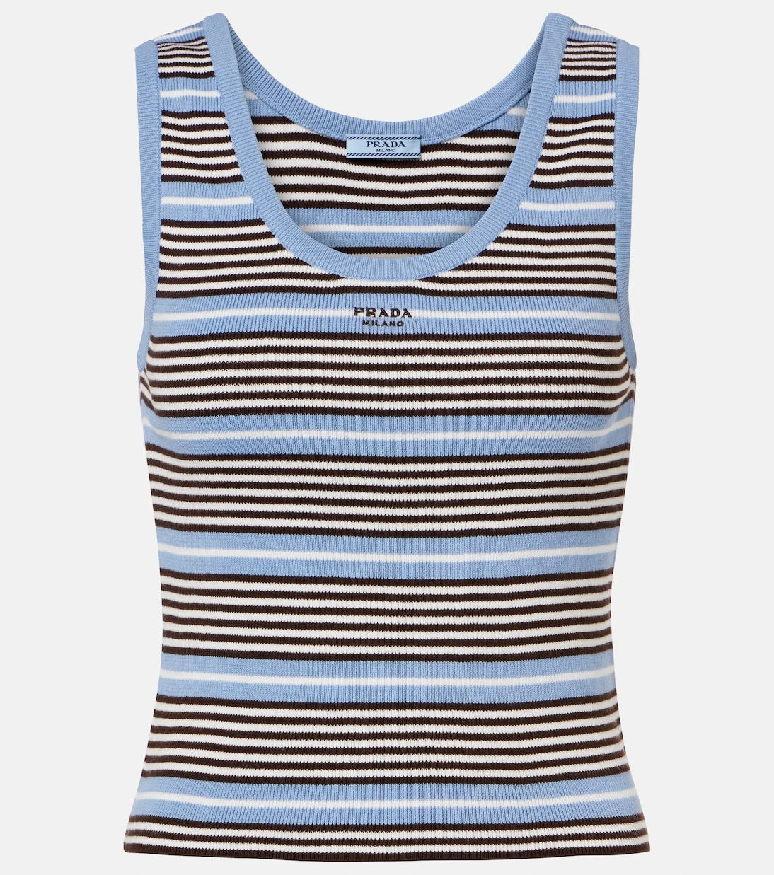 Prada - Striped cotton-blend tank top