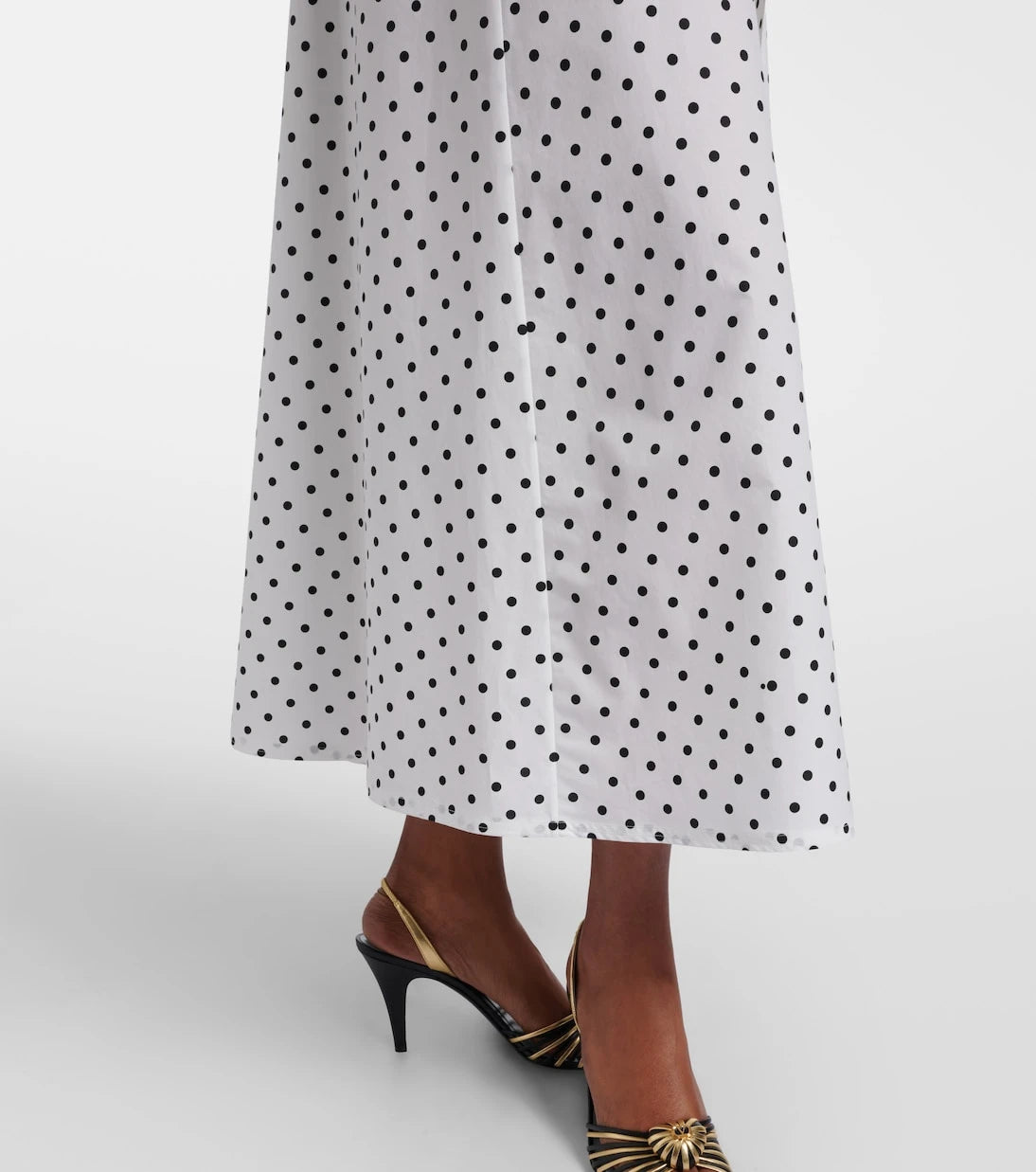 Valentino - Polka-dot cotton poplin midi dress