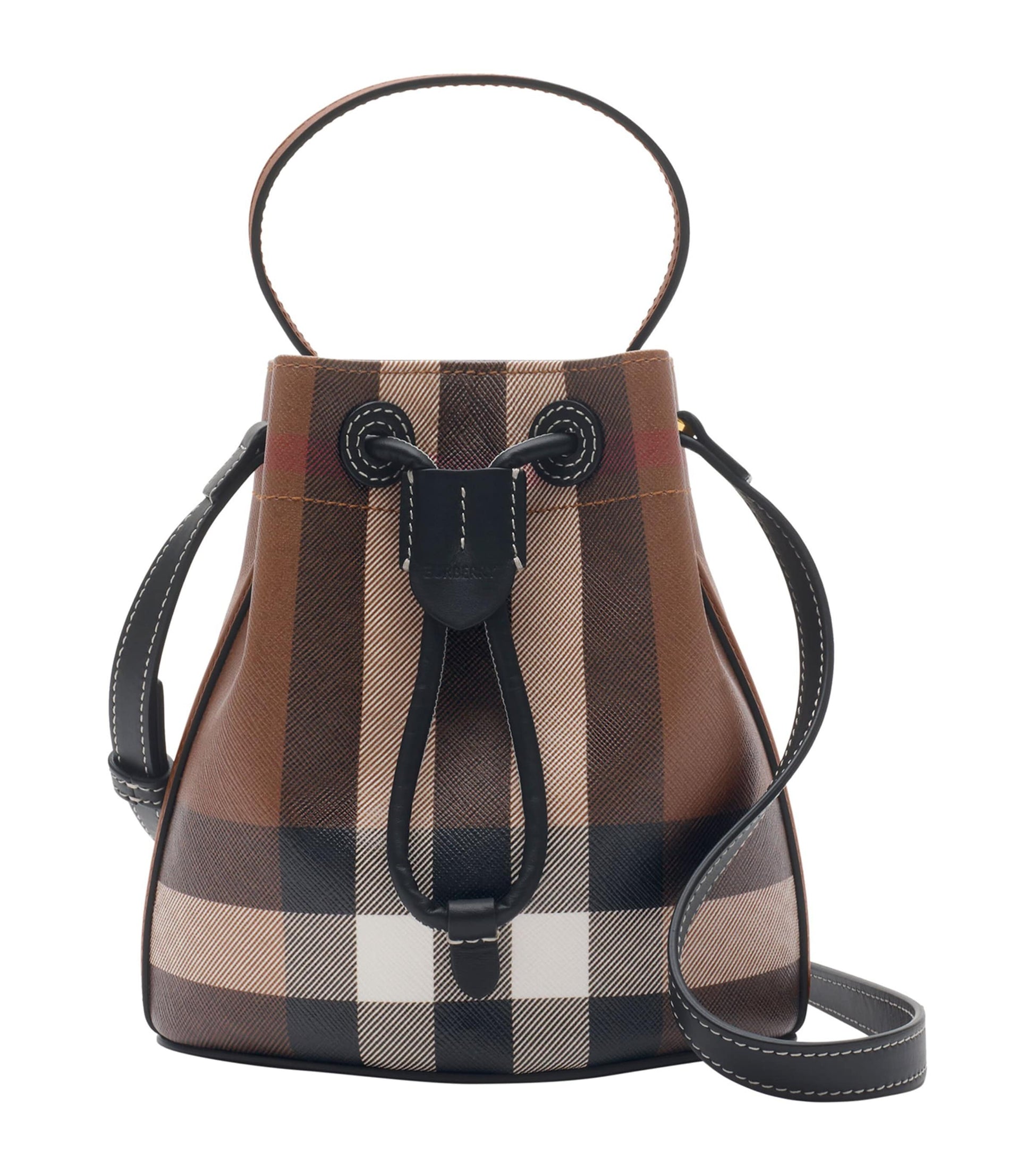 Burberry Brown Mini Check Bucket Bag
