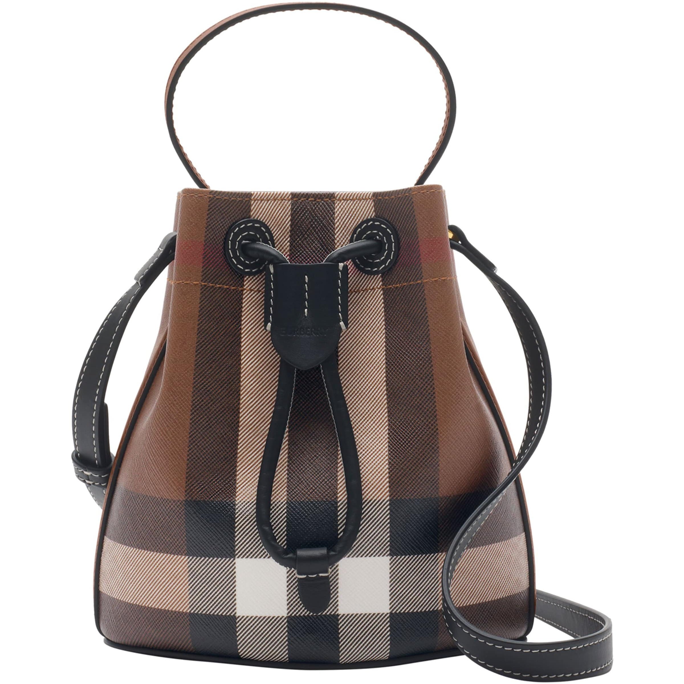 Burberry Brown Mini Check Bucket Bag