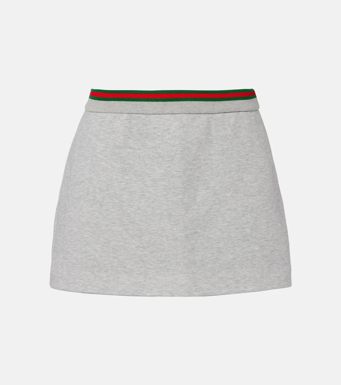 Gucci - تنورة قصيرة من قماش الجيرسيه المخلوط بالقطن بنمط Web Stripe
