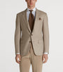 Neutral Wool Flannel Herringbone Bourdon Blazer