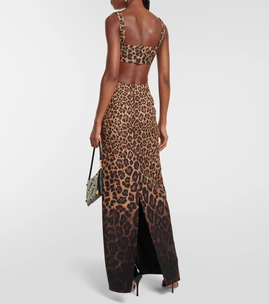 Valentino - Crêpe Couture leopard-print crop top