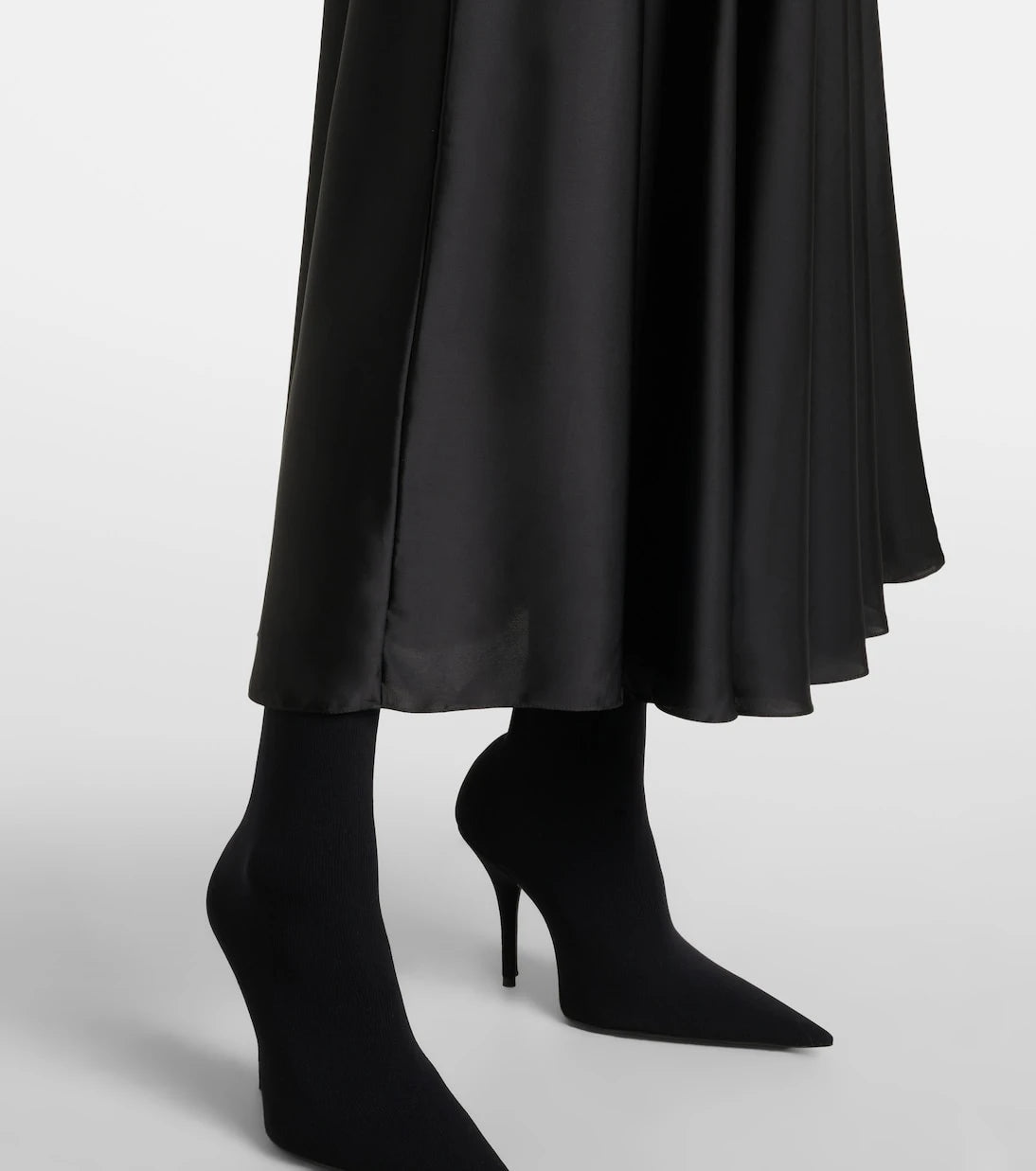 Balenciaga - Asymmetric satin midi skirt