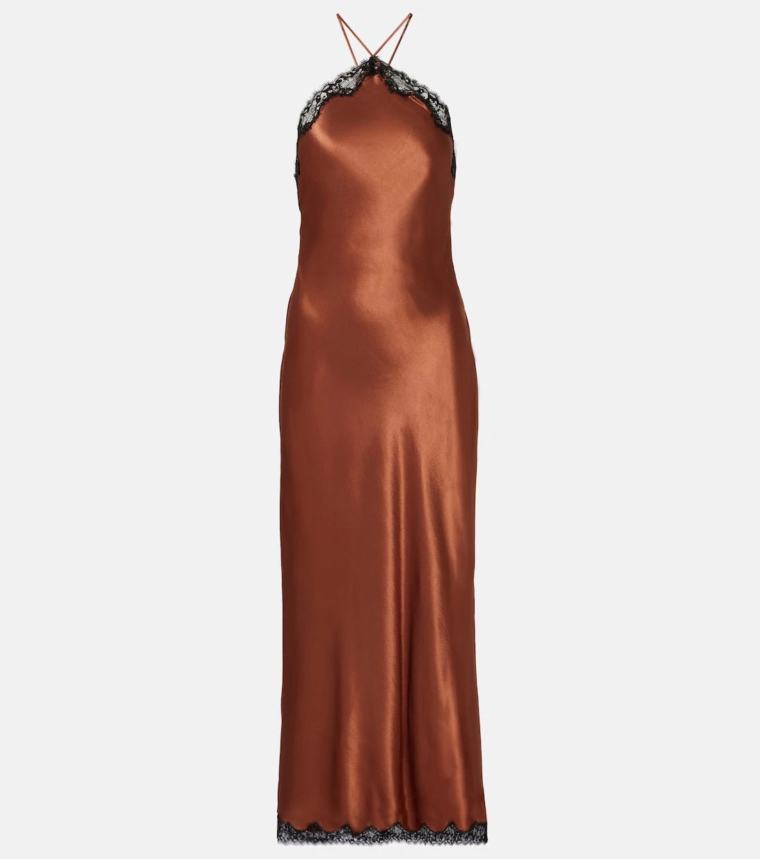 Rixo - Harlan lace-trimmed satin midi dress