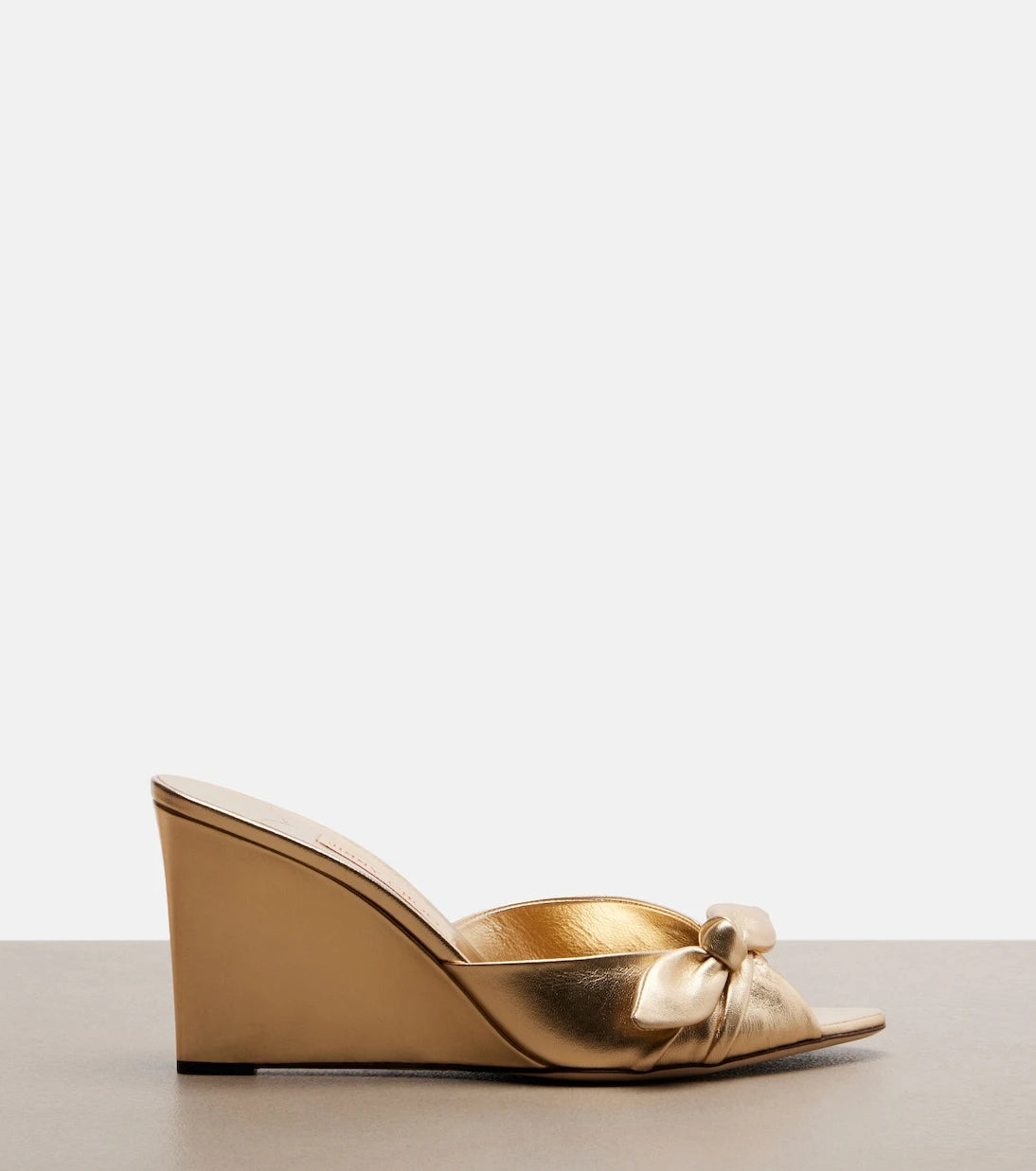 Jimmy Choo - Livi metallic leather wedge mules