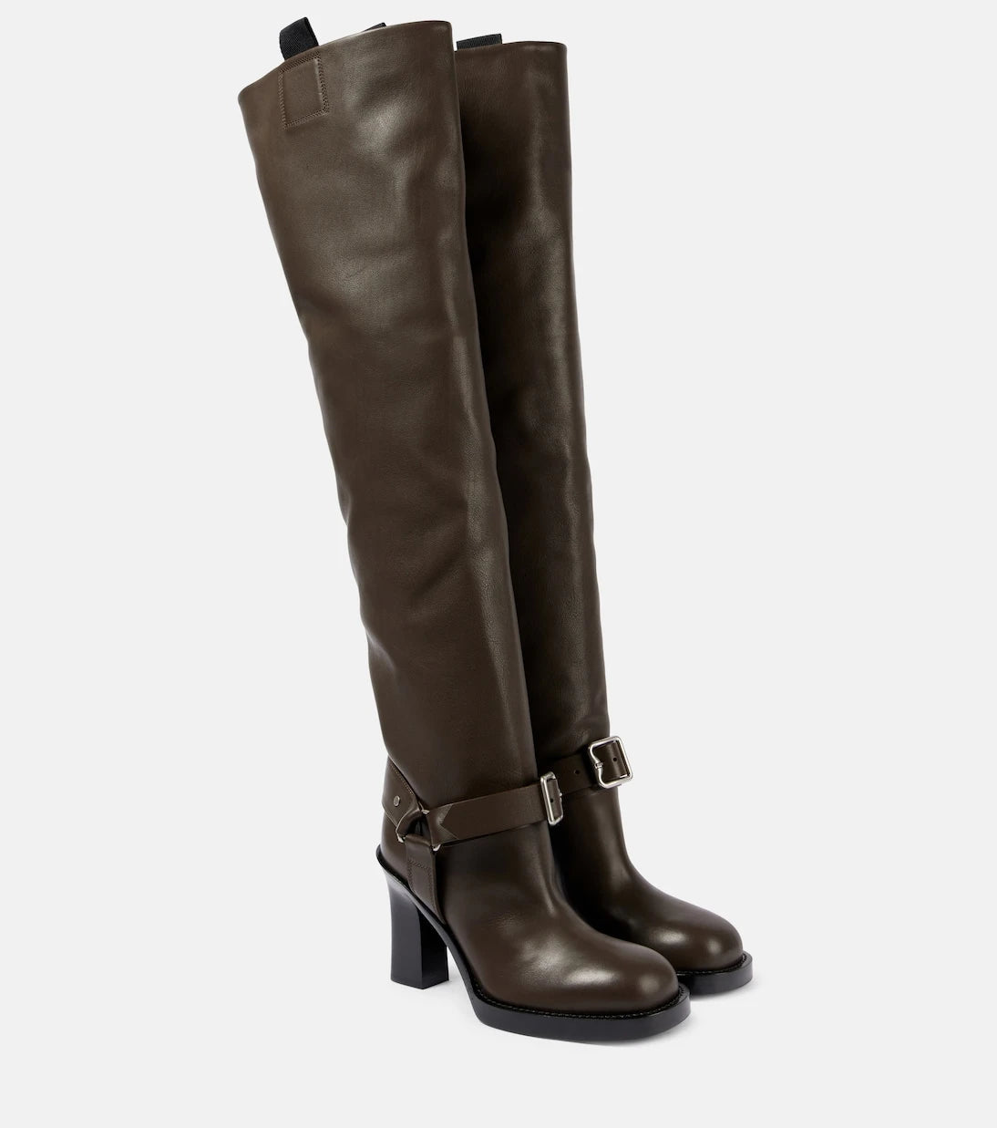 Burberry - Leather over-the-knee boots