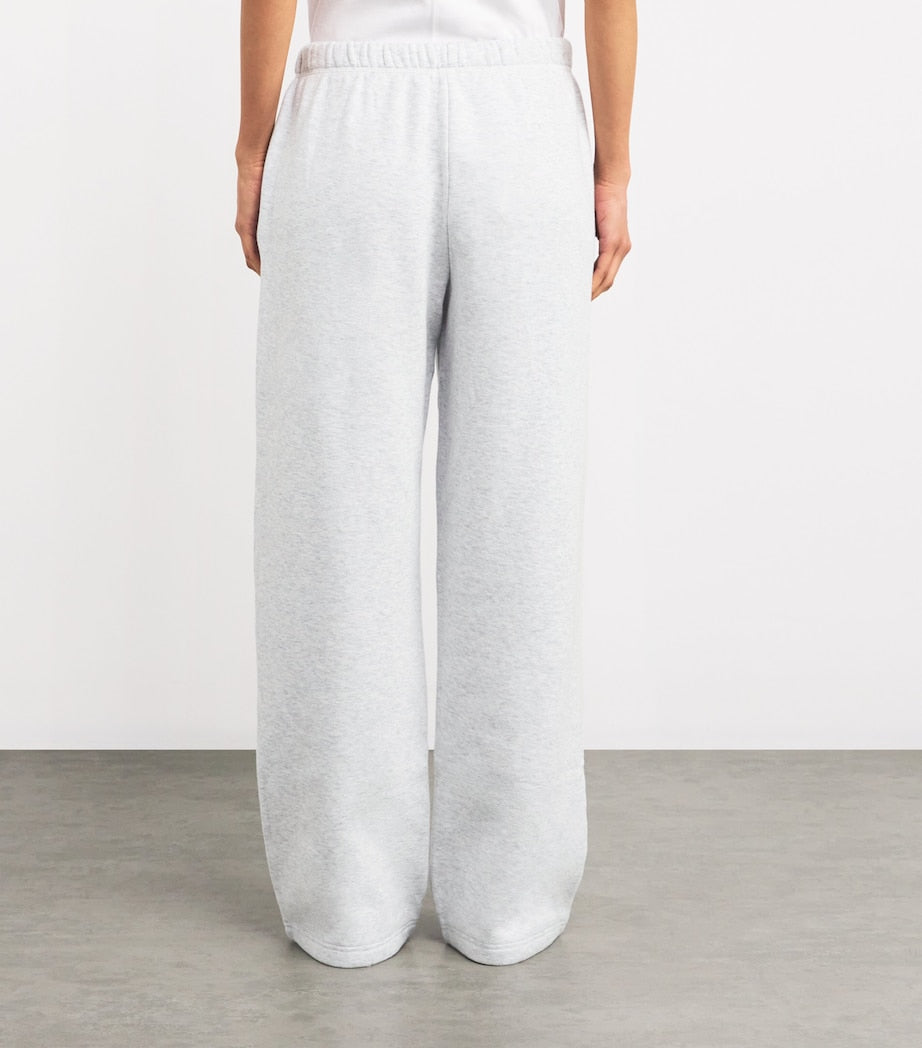 Skims Grey Cotton-Blend Fleece Straight Sweatpants
