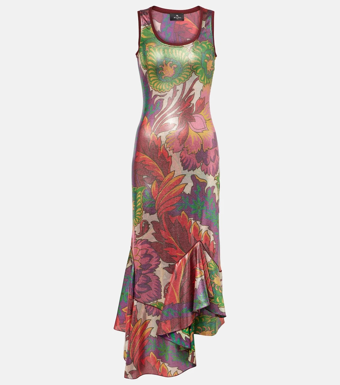 Etro - Printed satin maxi dress