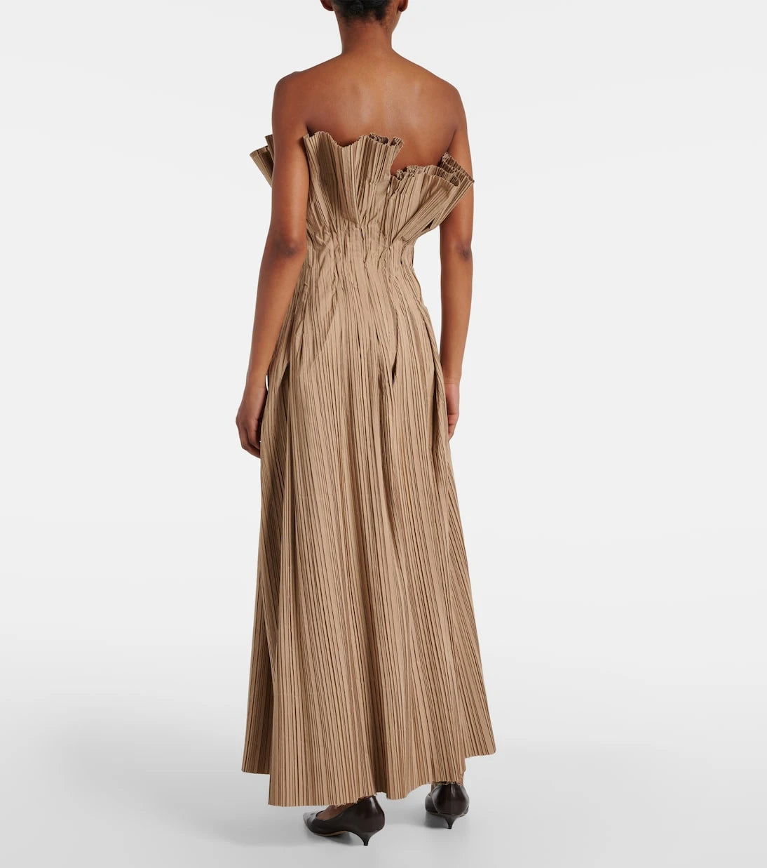 The Row - Cristel pleated poplin bustier gown