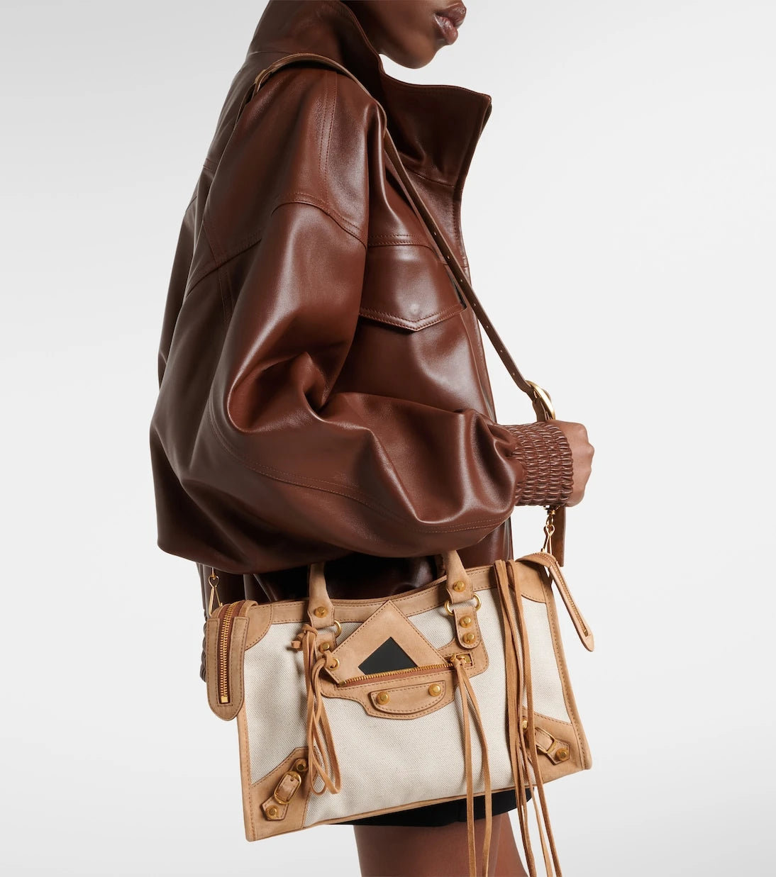 Balenciaga - Le City Small canvas top-handle bag
