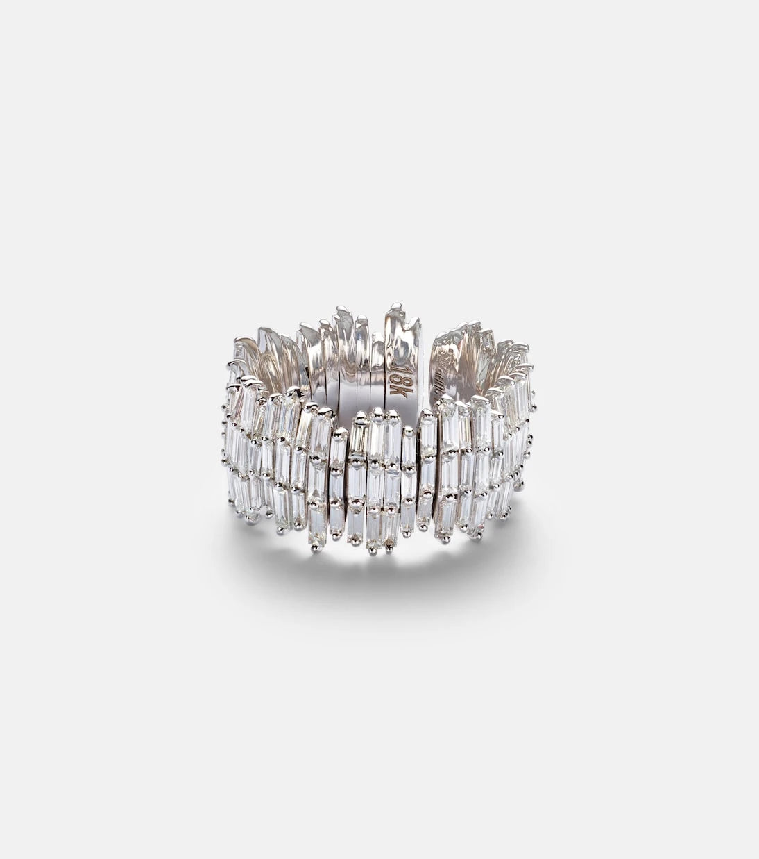 Suzanne Kalan - Classic Milli 18kt white gold ring with diamonds