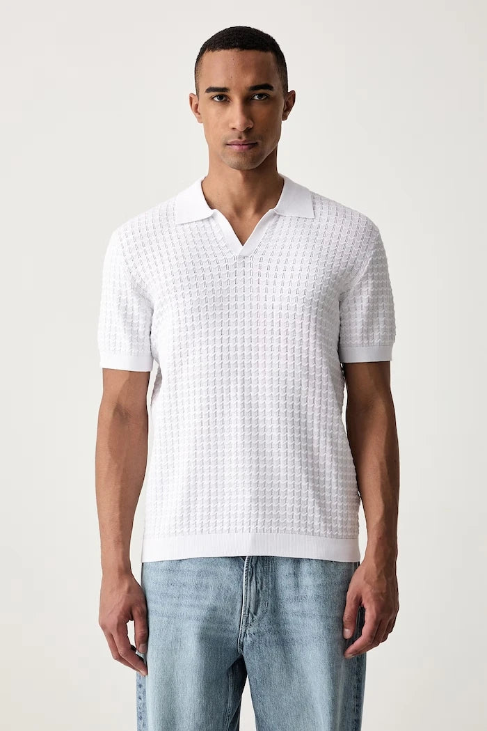 Yaka detaylı erkek Guess viskozlu polo tişört
