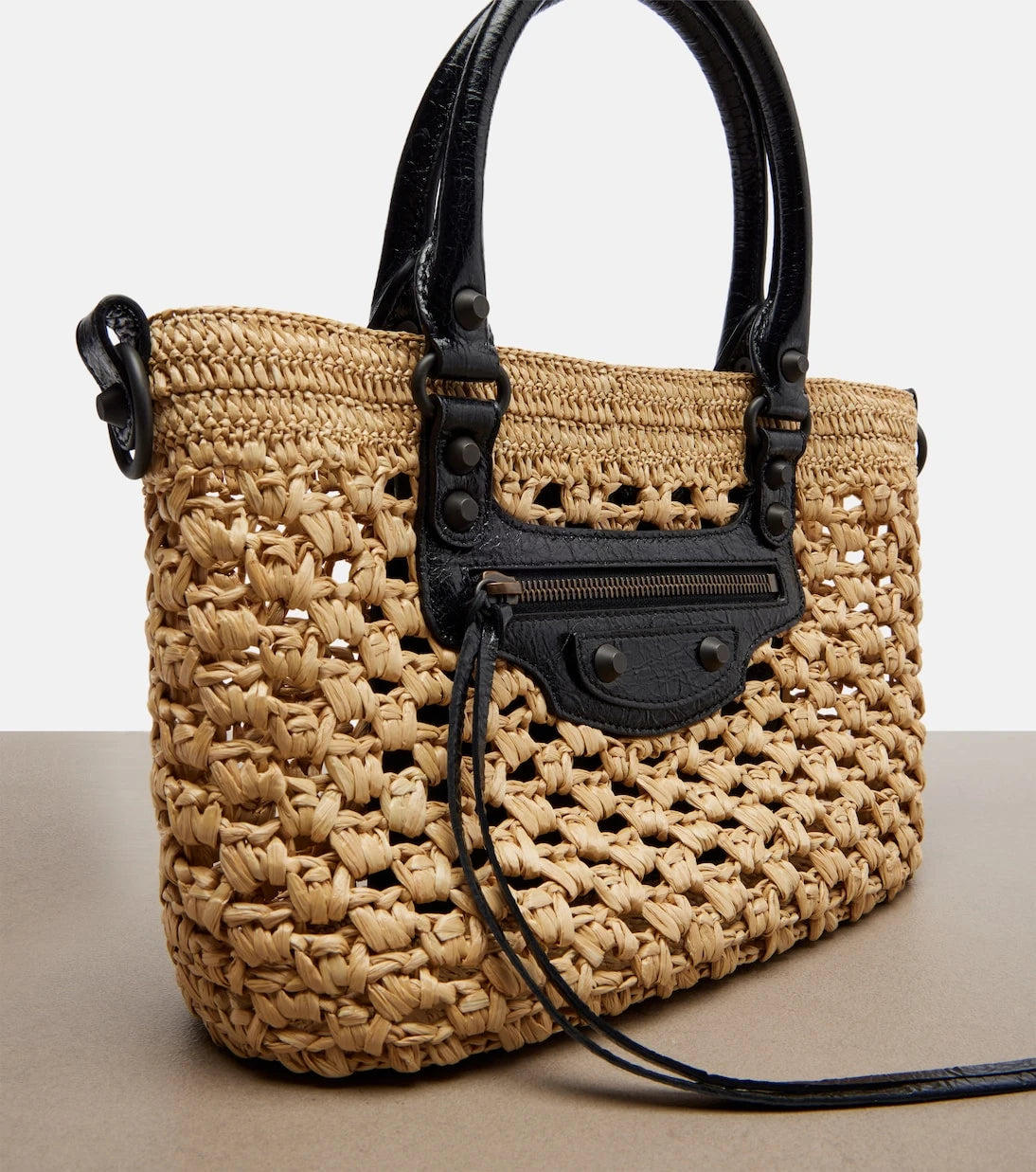 Balenciaga - Le City Small raffia basket bag