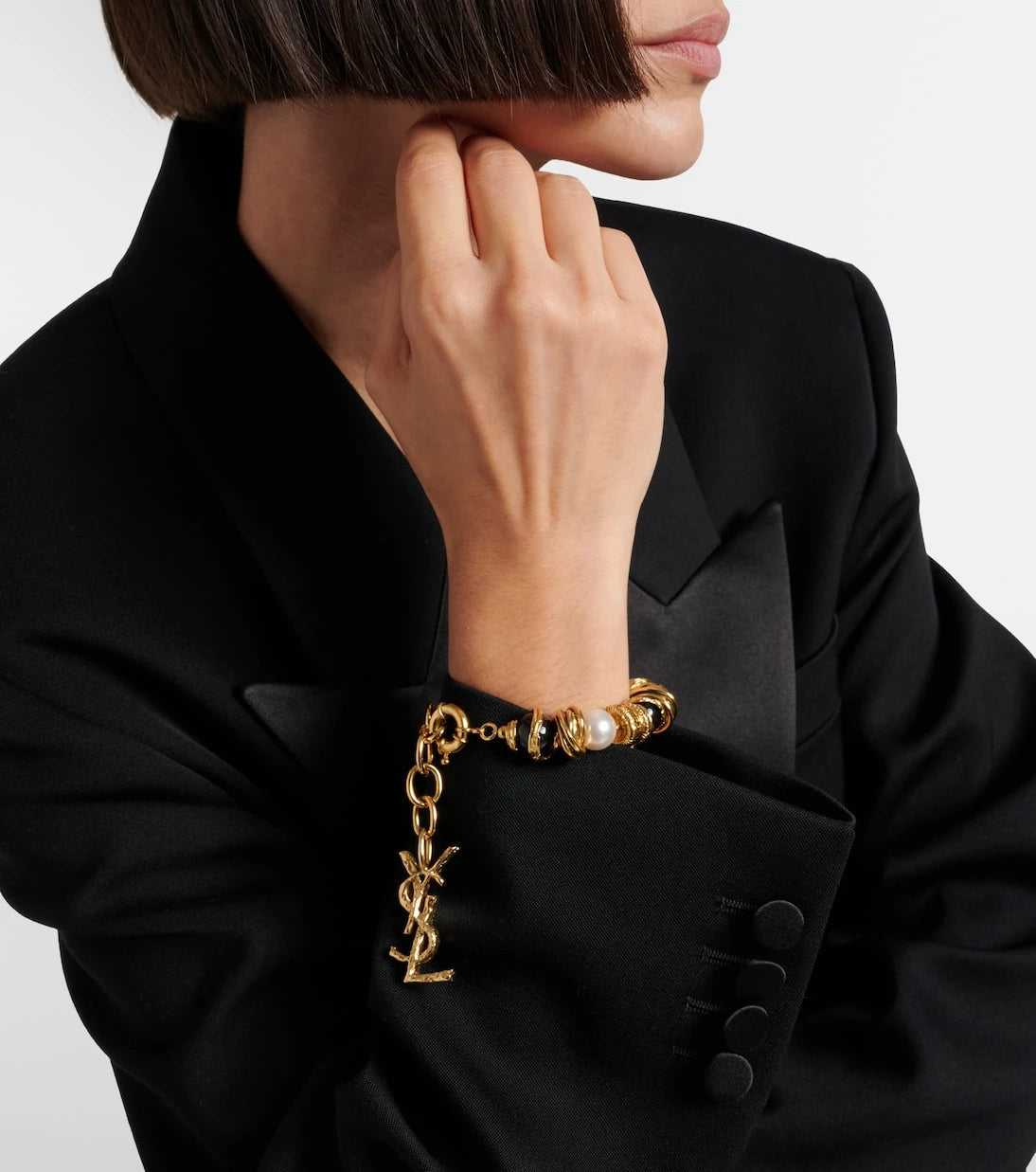 Saint Laurent - Loulou embellished bracelet