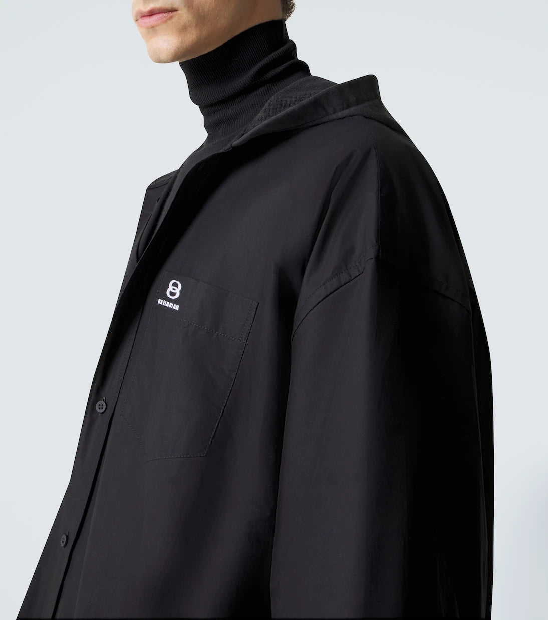 Balenciaga - Patched cotton poplin and fleece jacket