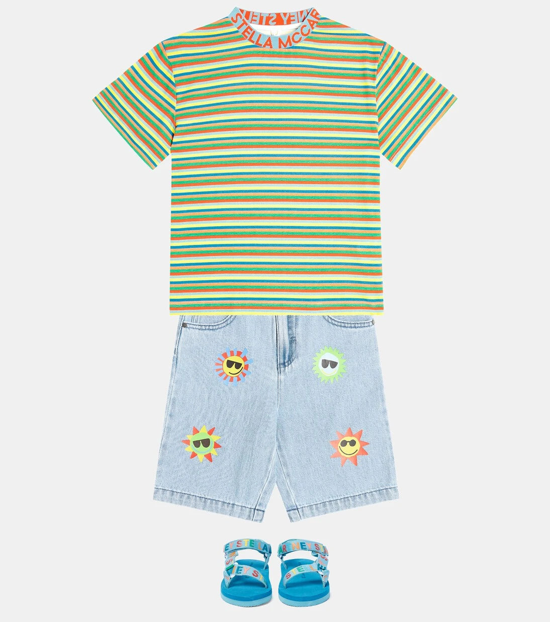 Stella McCartney Kids - Embroidered denim shorts