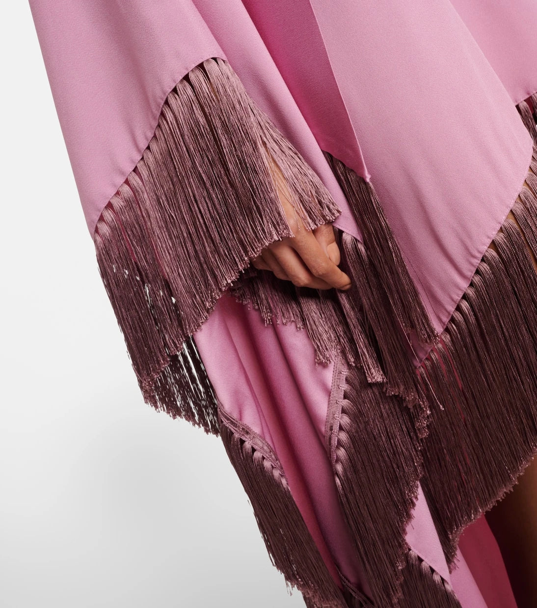Taller Marmo - Asymmetric fringed satin kaftan
