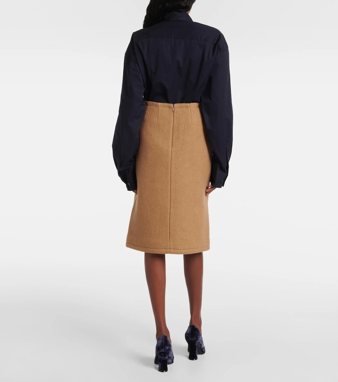 Dries Van Noten - Wool midi skirt