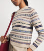 Weekend Max Mara White Wool-Alpaca-Blend Jacquard Sweater