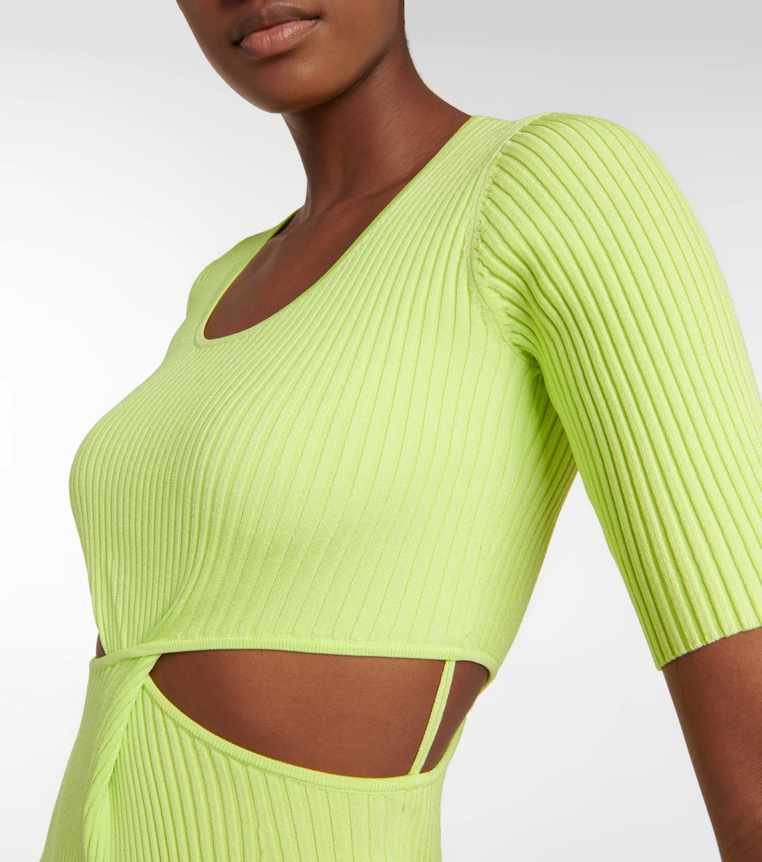 Simkhai - Collette ribbed-knit cutout midi dress