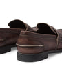 Miu Miu Brown Leather Vintage-Effect Loafers
