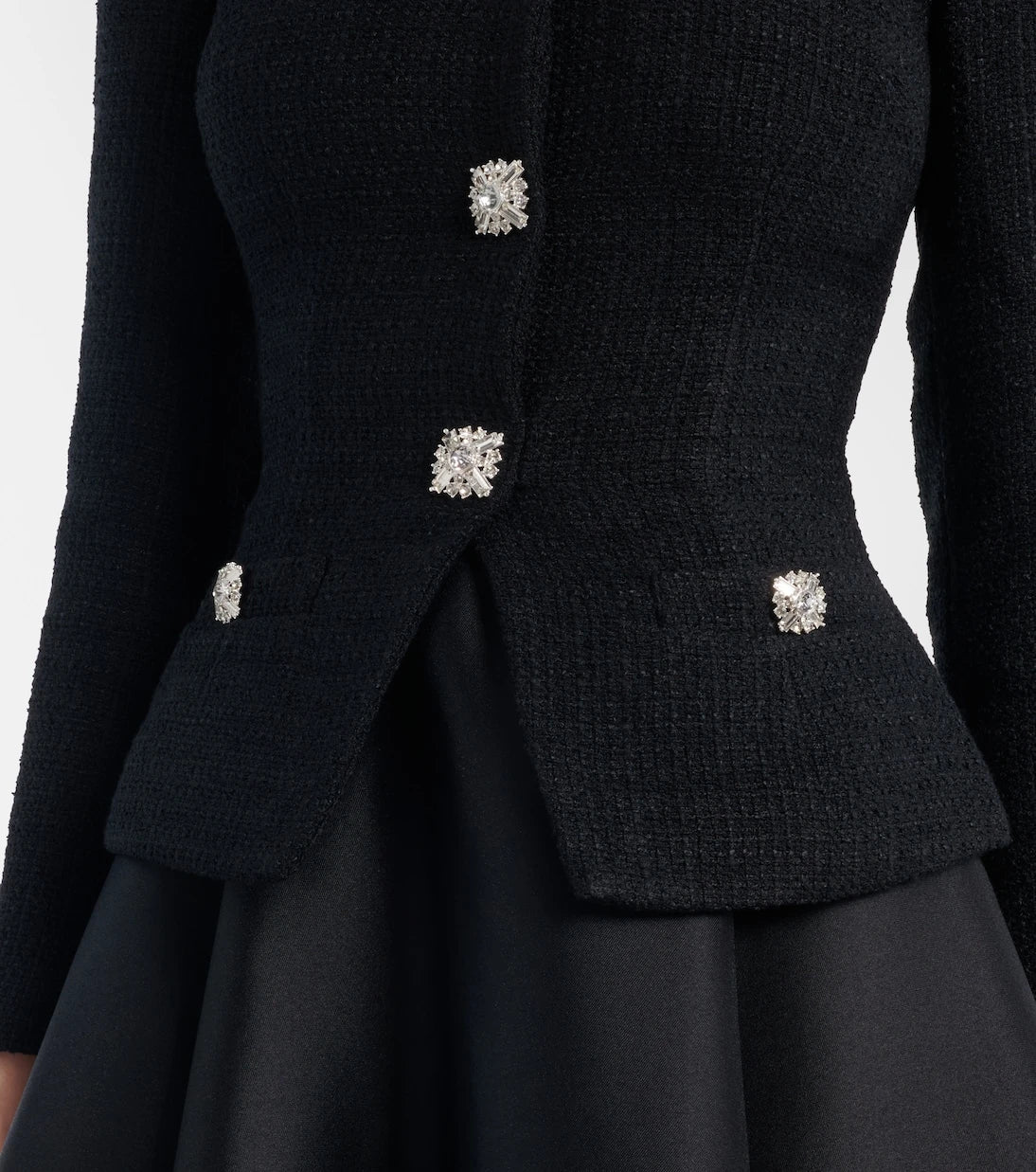 Self-Portrait - Bouclé taffeta midi dress