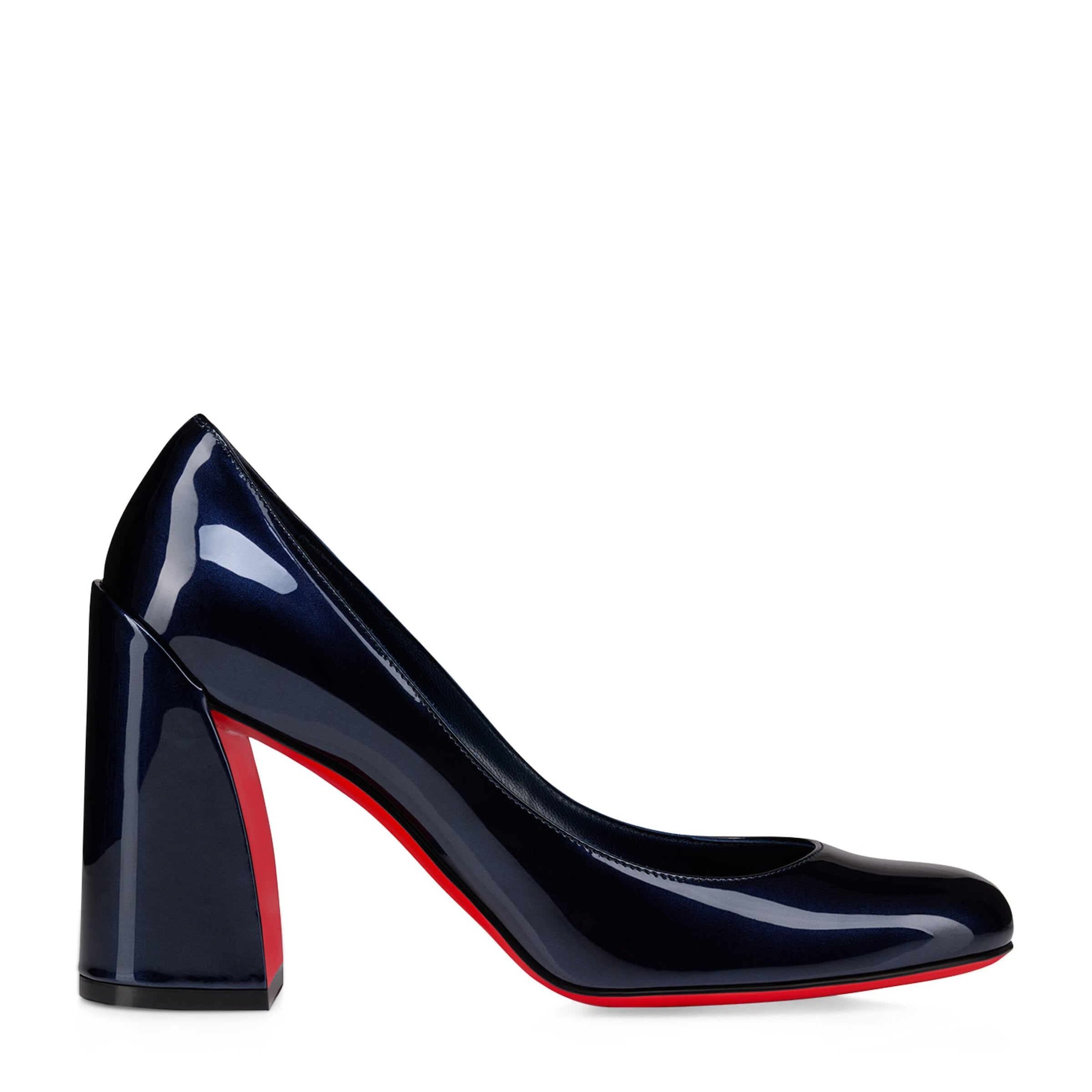 Christian Louboutin Navy Miss Sab Patent Leather Pumps 85