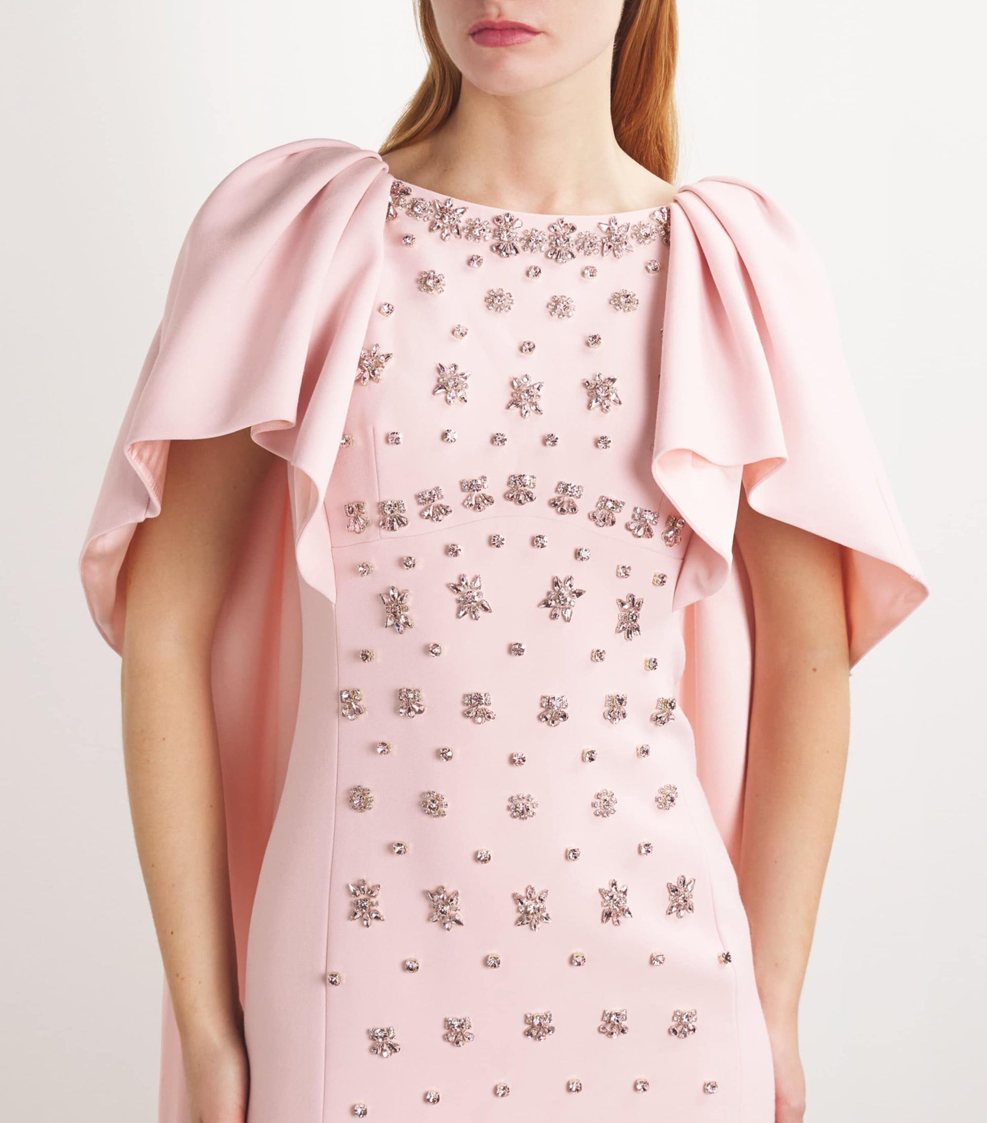 Crystal-Embellished Emory Cape Gown