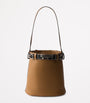 Prada Brown Leather Buckled Bucket Bag