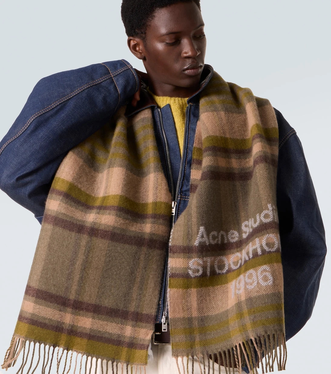 Acne Studios - Logo checked wool scarf