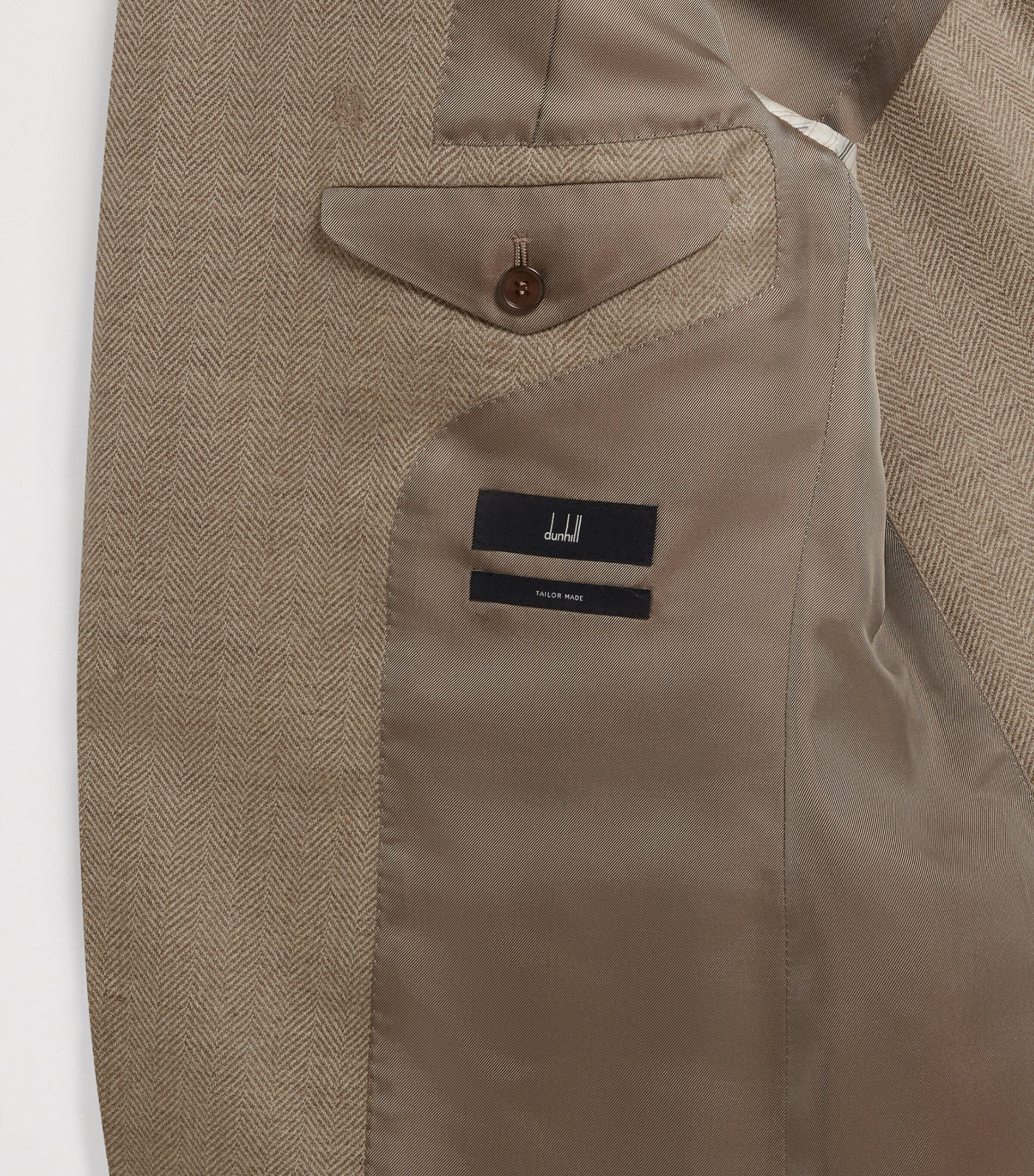 Neutral Wool Flannel Herringbone Bourdon Blazer