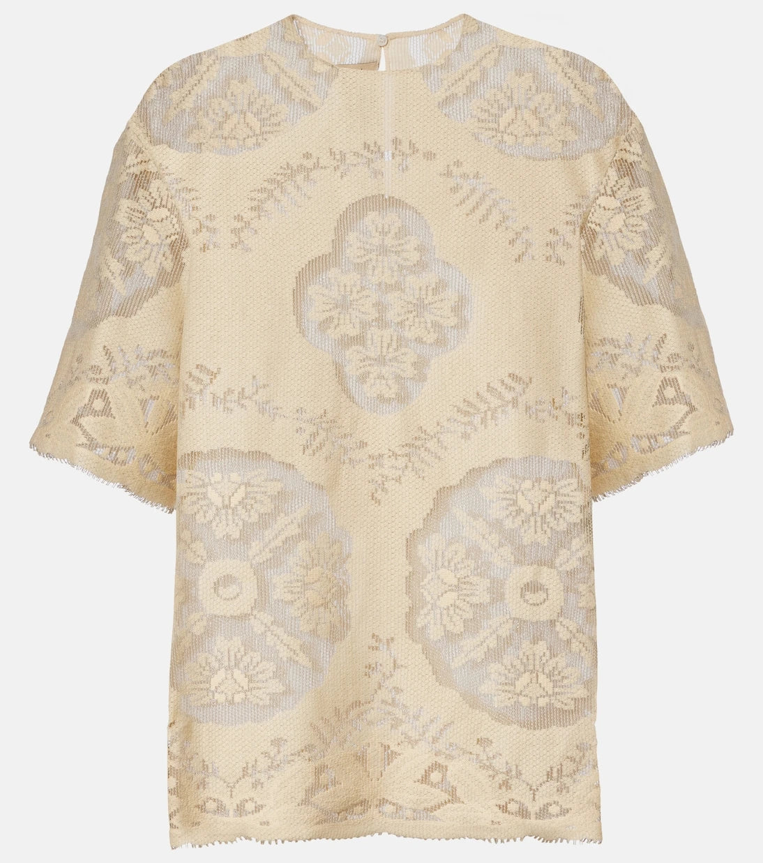 Valentino - Floral knitted cotton-blend top