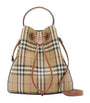 Brown Small Check Bucket Bag