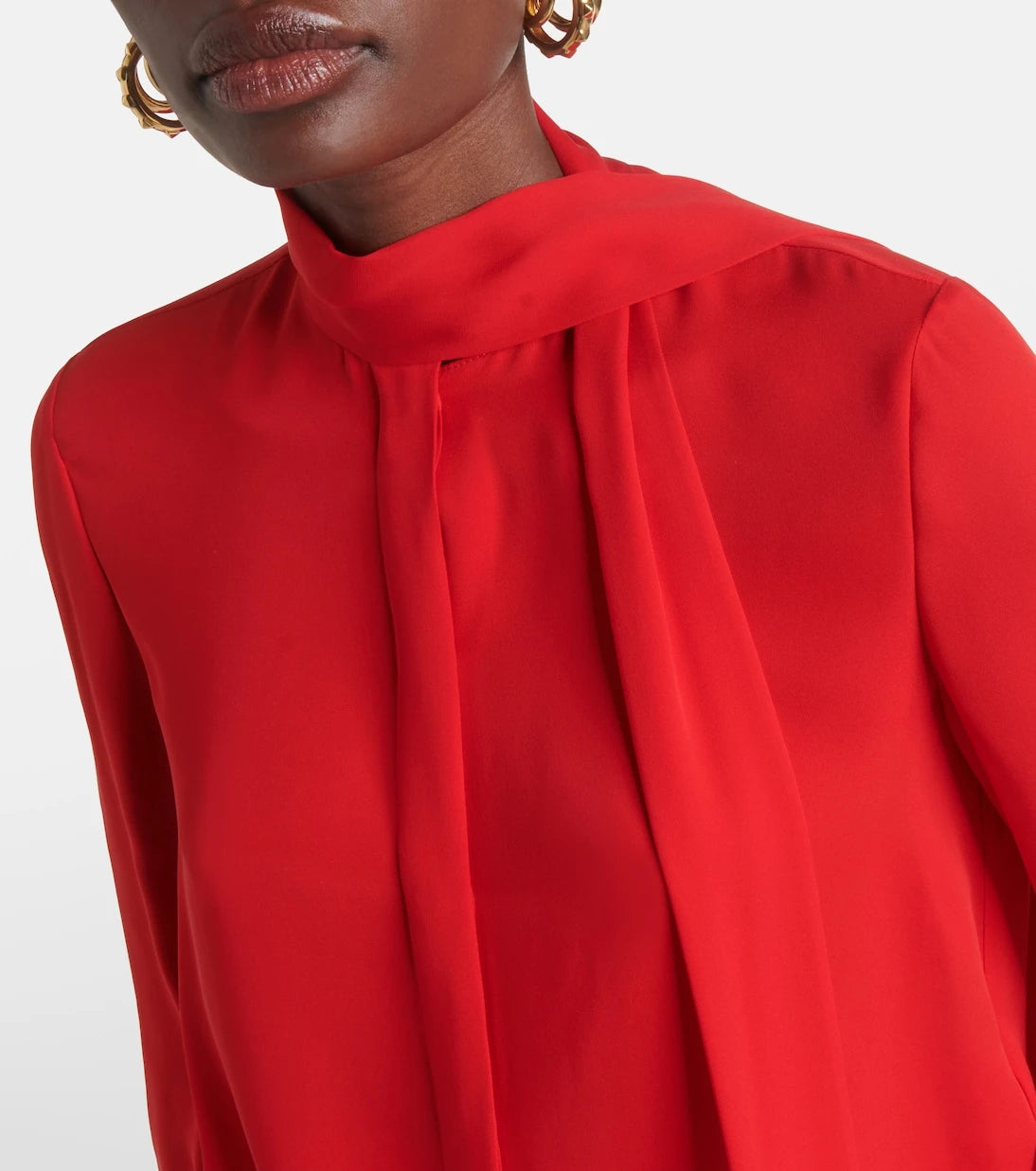 Valentino - Bow-detail silk blouse